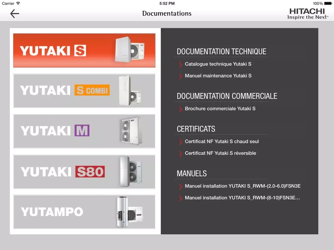 Hitachi Hi-Chauffage iPad 应用截图
