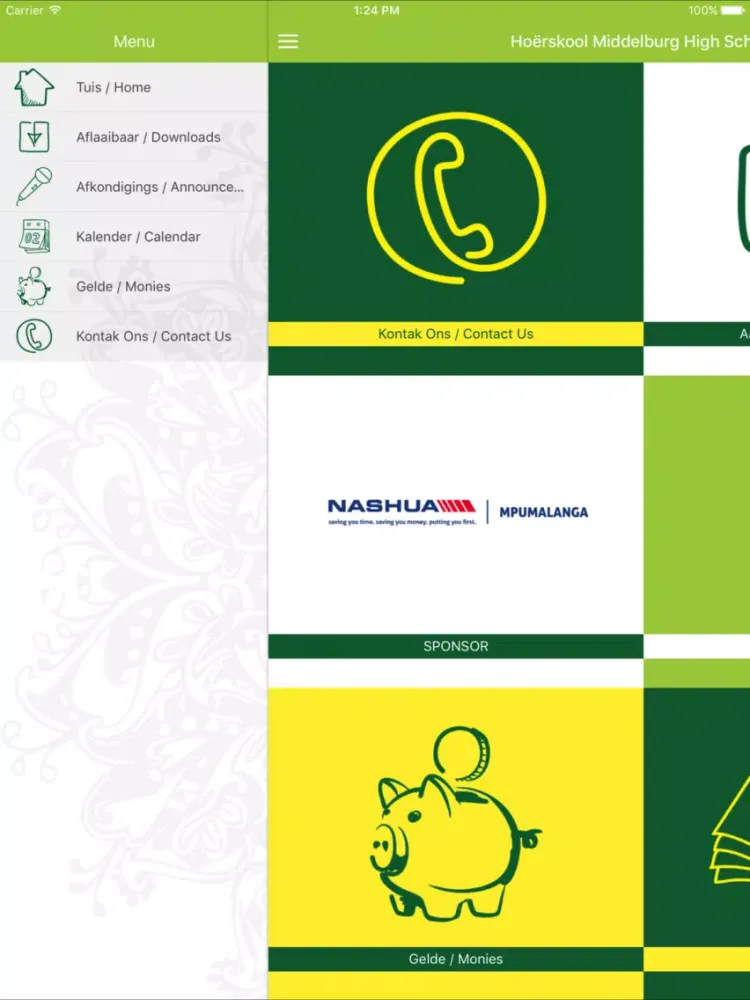 Capturas de pantalla de Hoërskool Middelburg iPad 