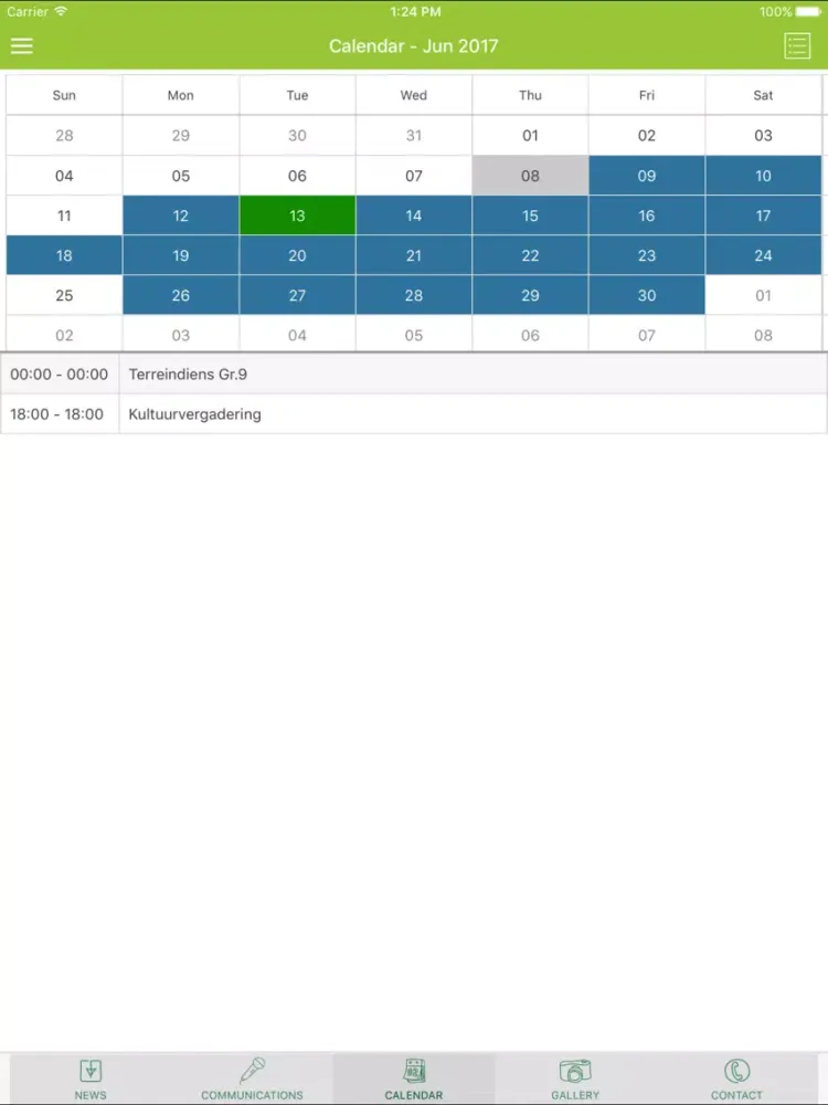 Capturas de pantalla de Hoërskool Middelburg iPad 