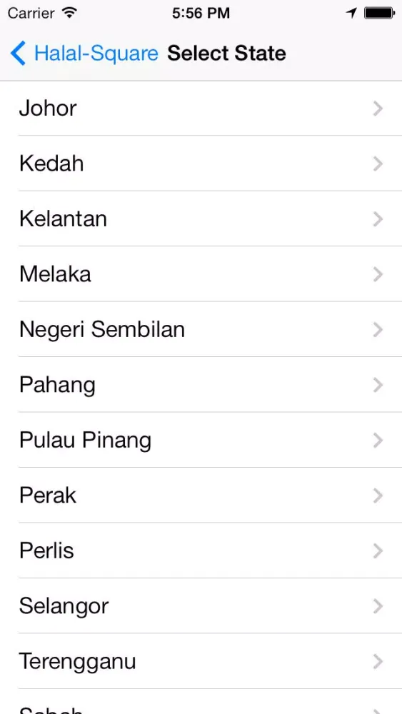 Tangkapan skrin Halal-Square