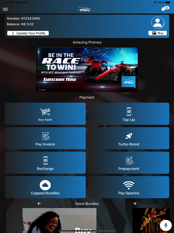 Screenshot di MyMTC Namibia iPad 