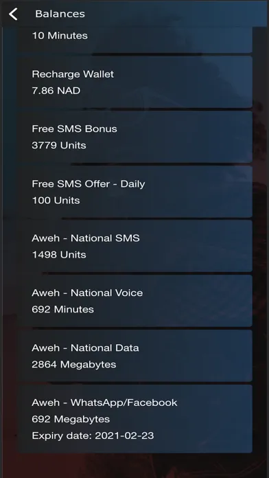 Screenshot di MyMTC Namibia