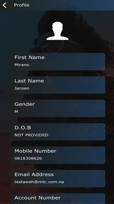 Screenshot di MyMTC Namibia