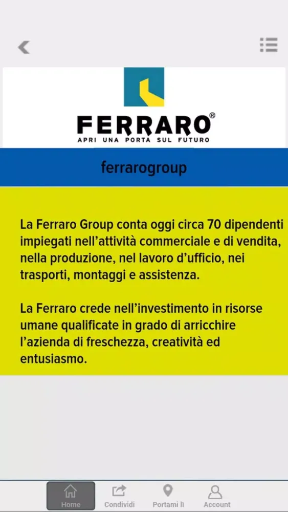 Zrzuty ekranu Ferraro Group