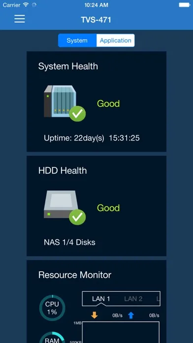 Ảnh chụp màn hình của NAS System Manager