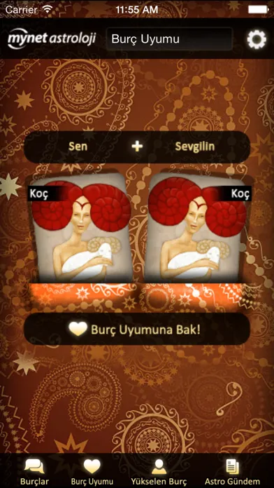 Ảnh chụp màn hình của Mynet Astroloji - Burçlar