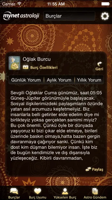 Ảnh chụp màn hình của Mynet Astroloji - Burçlar