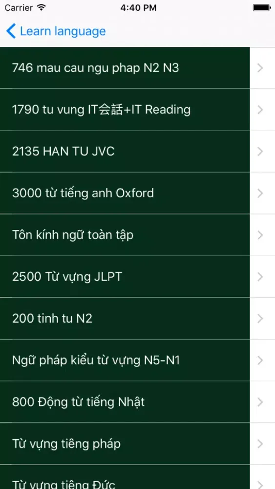Ảnh chụp màn hình của Hoc ngoai ngu voi MyAnki