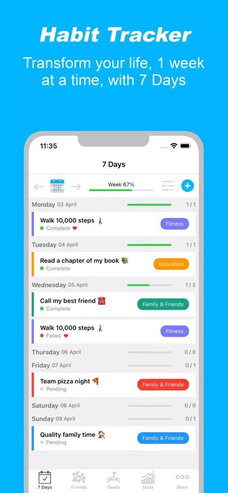 Capturas de tela do Habit & Goal Tracker - 7 Days