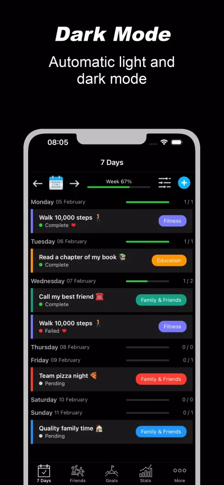 Capturas de tela do Habit & Goal Tracker - 7 Days