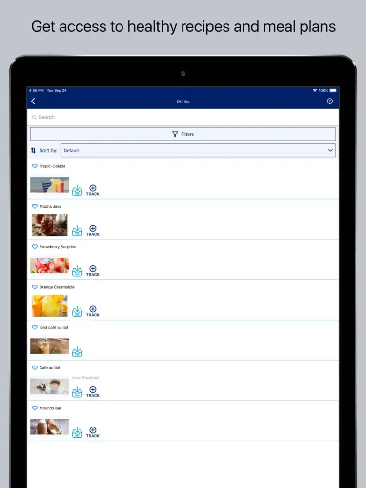 Ảnh chụp màn hình của MY OPTIFAST JOURNEY iPad 