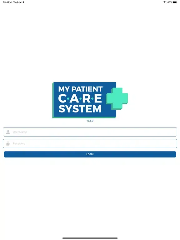 Ảnh chụp màn hình của My Patient Care System iPad 