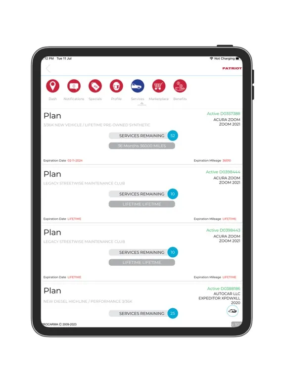 Zrzuty ekranu PATRIOT AUTO DEALER iPad 