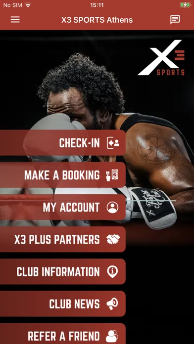 Ảnh chụp màn hình của X3 Sports Member App