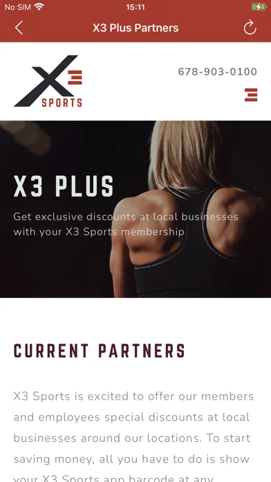 Ảnh chụp màn hình của X3 Sports Member App