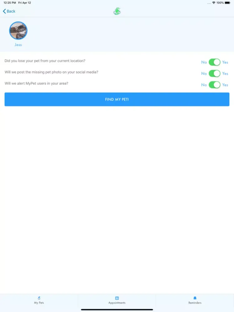 MyPet iPad  Screenshots