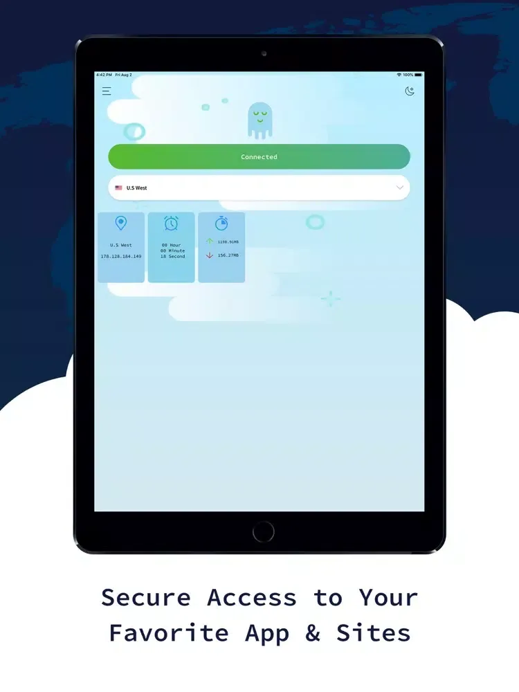 Ghost VPN -Unlimited VPN Proxy iPad  स्क्रीनशॉट