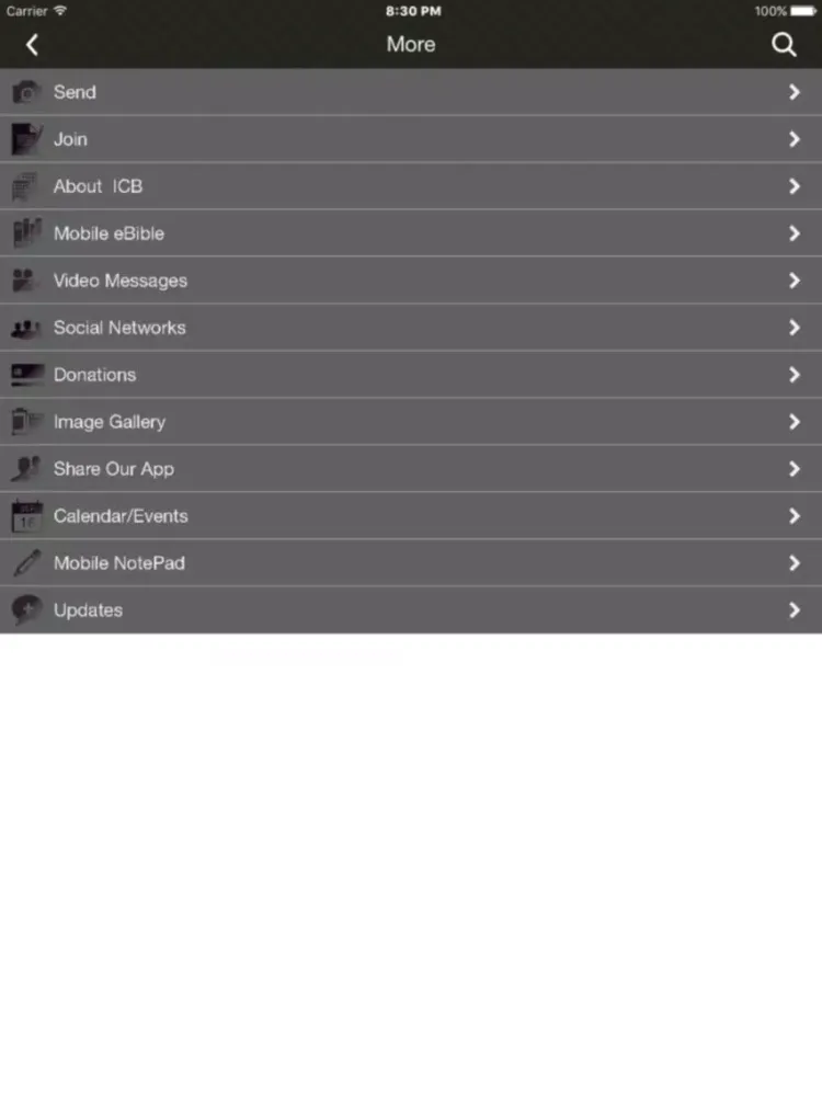 Tangkapan skrin RCCG Brooklyn iPad 