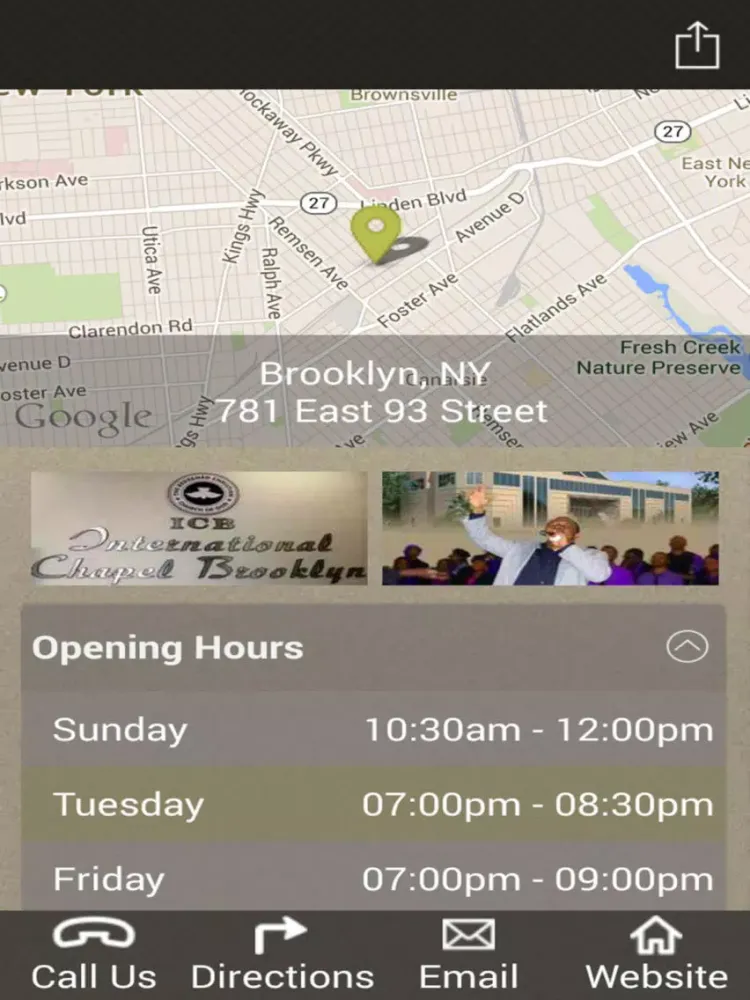 Tangkapan skrin RCCG Brooklyn iPad 