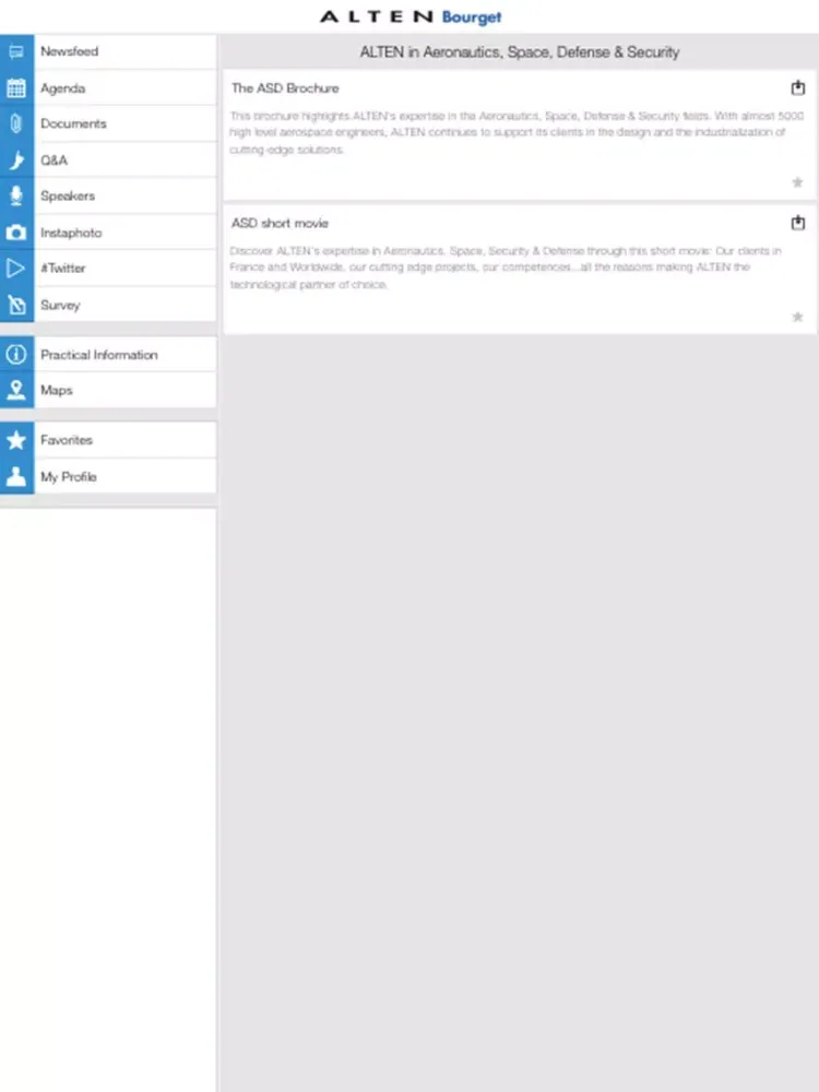 ALTEN Bourget iPad  Ekran Görüntüleri