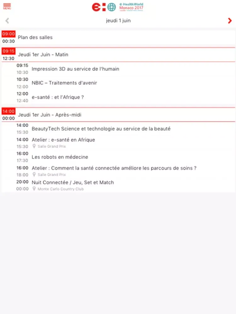 Screenshot di e-HealthWorld Monaco iPad 