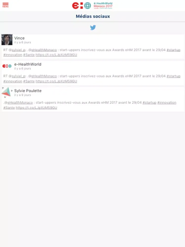Screenshot di e-HealthWorld Monaco iPad 