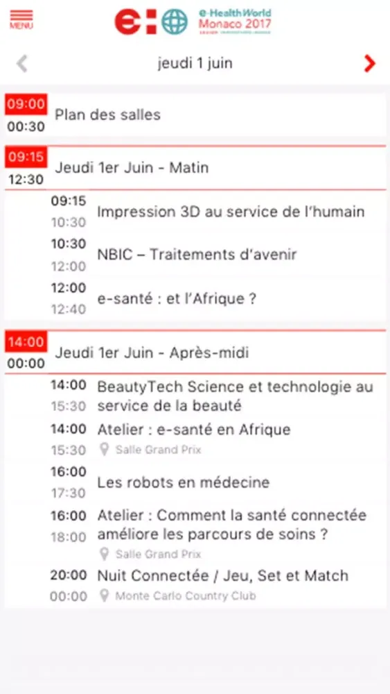 Screenshot di e-HealthWorld Monaco