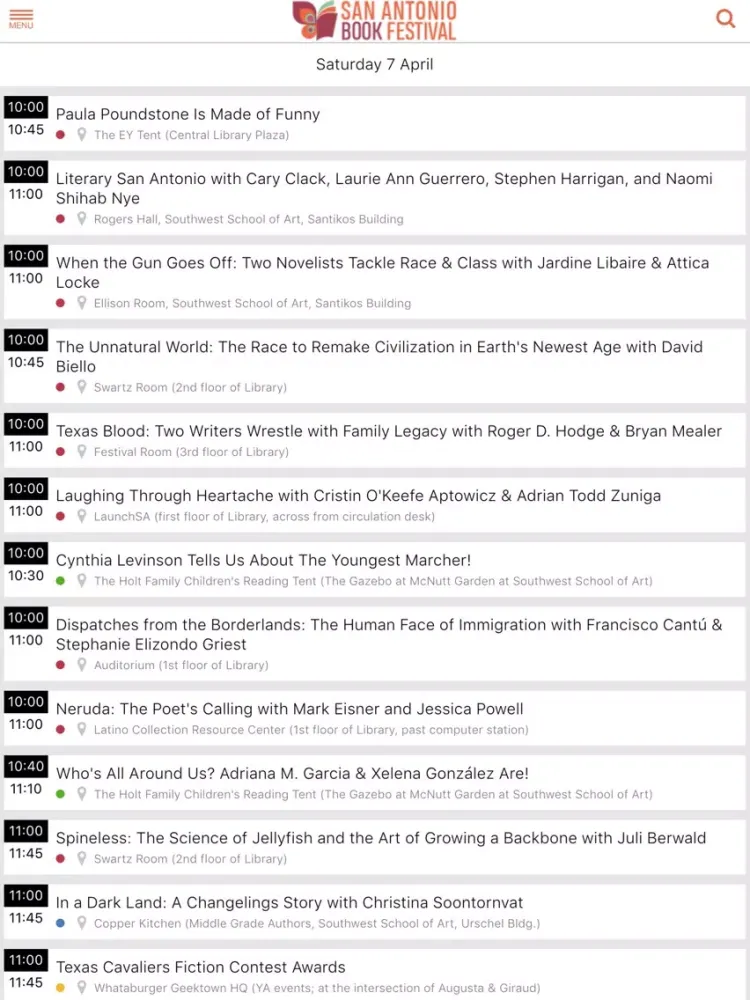 San Antonio Book Festival iPad  스크린샷