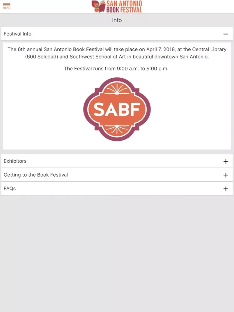 San Antonio Book Festival iPad  스크린샷
