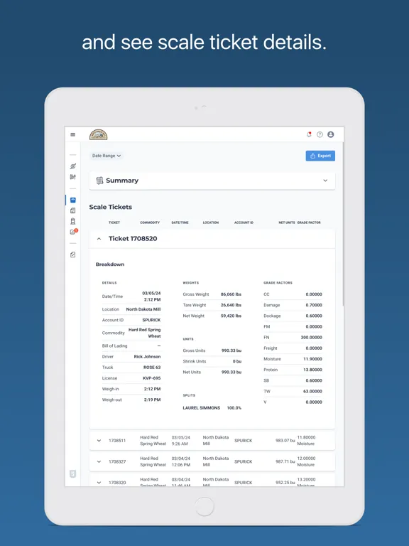 Ảnh chụp màn hình của North Dakota Mill iPad 
