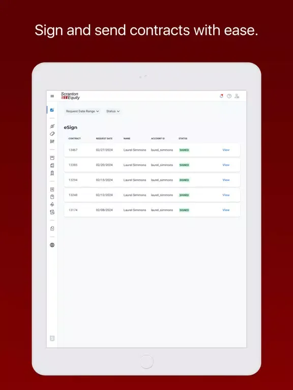 ภาพหน้าจอของ Scranton Equity iPad 