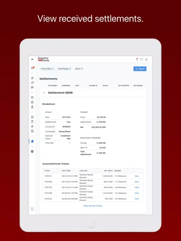 ภาพหน้าจอของ Scranton Equity iPad 