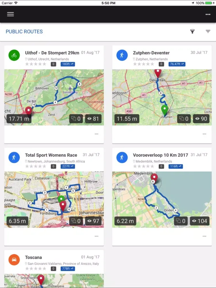 Capturas de tela do MyRoutes Route Planner iPad 