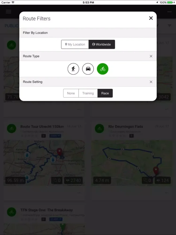 Capturas de tela do MyRoutes Route Planner iPad 