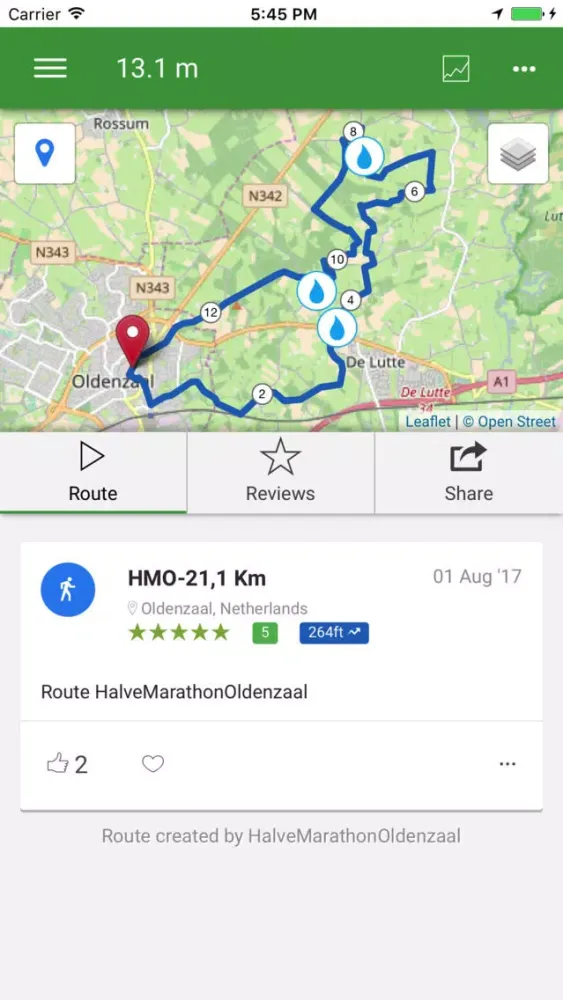 Capturas de tela do MyRoutes Route Planner