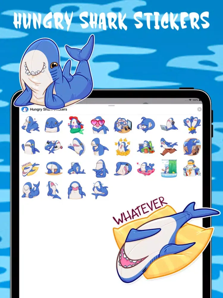 Screenshot di Hungry Shark Stickers iPad 