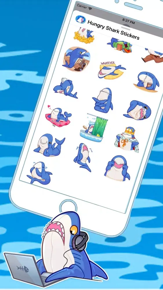 Screenshot di Hungry Shark Stickers