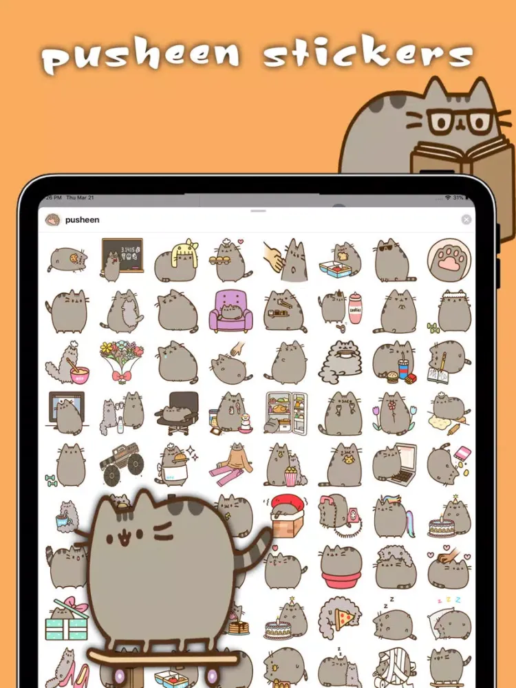 pusheen stickers iPad  سکرین شاٹس