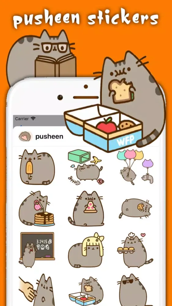 pusheen stickers سکرین شاٹس