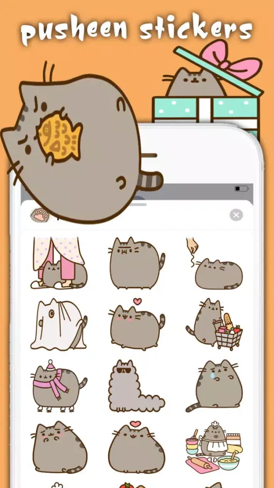 pusheen stickers سکرین شاٹس