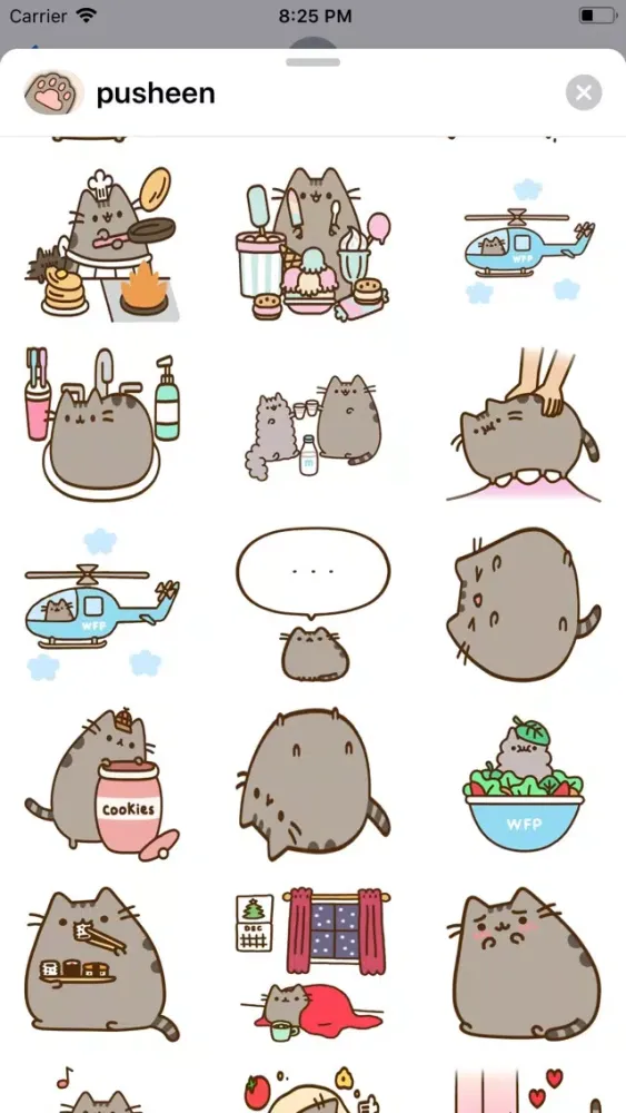 pusheen stickers سکرین شاٹس