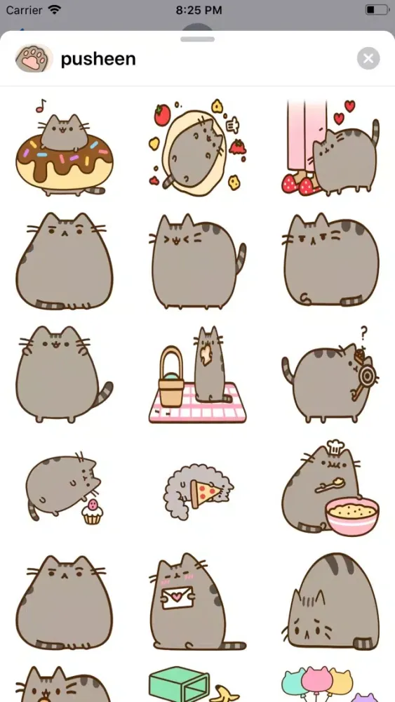 pusheen stickers سکرین شاٹس
