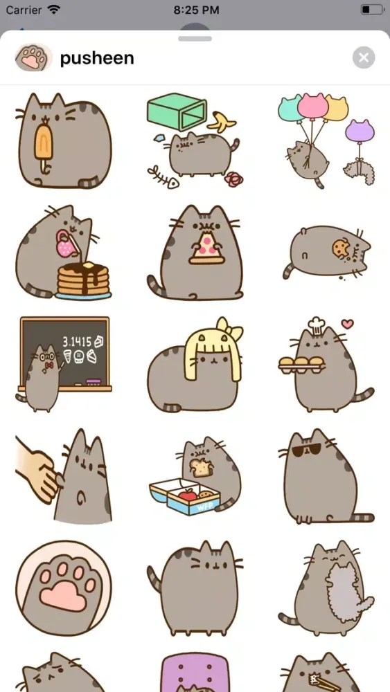 pusheen stickers سکرین شاٹس