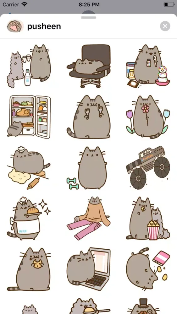 pusheen stickers سکرین شاٹس