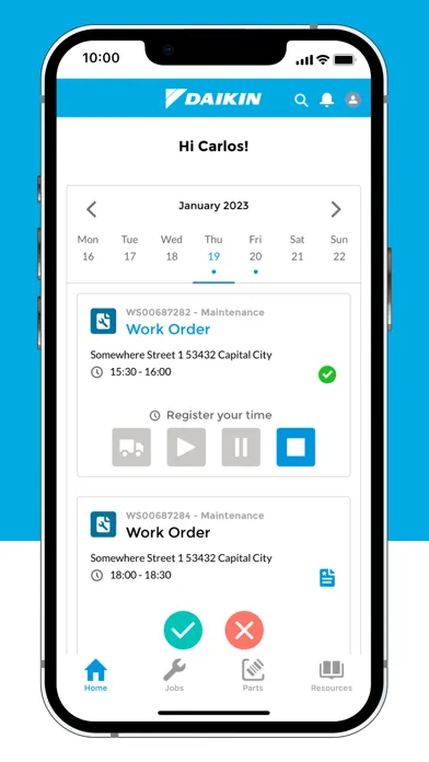 Daikin Service Manager (DSM) 스크린샷