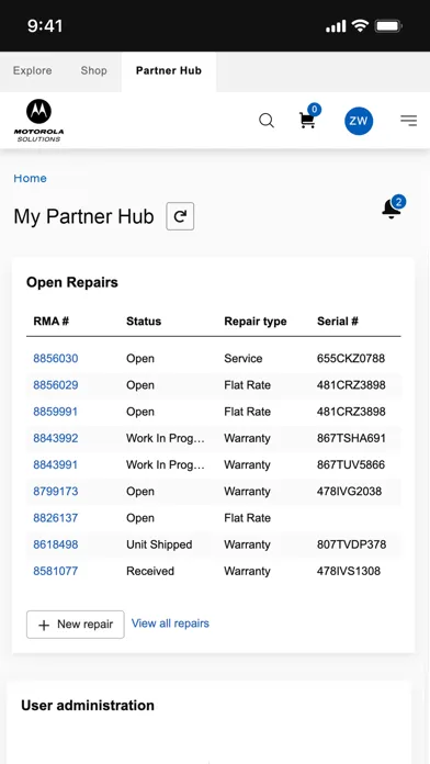 Motorola Solutions Partner Hub Ekran Görüntüleri