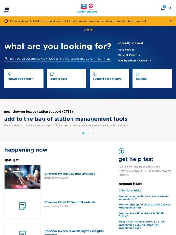 Chevron Texaco Station Support iPad  স্ক্রিনশট