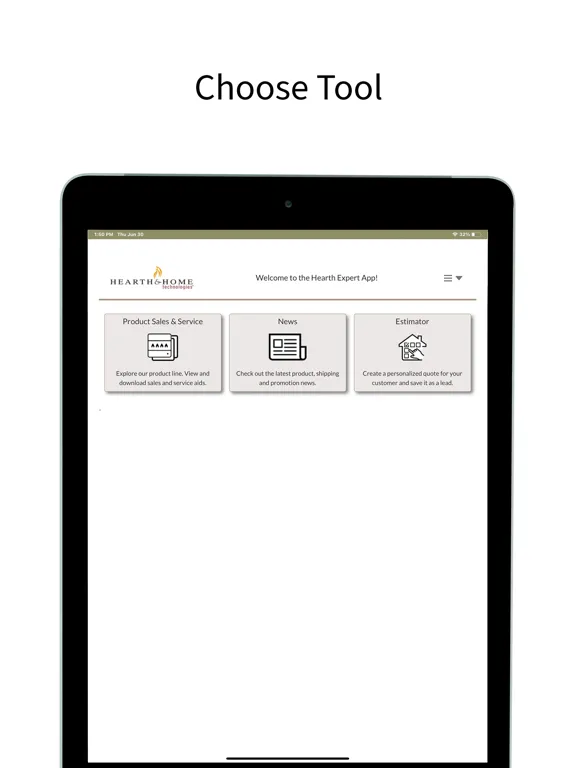 Ảnh chụp màn hình của myhht Hearth Expert App iPad 