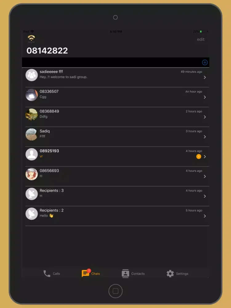 Telefon Messenger iPad  स्क्रीनशॉट