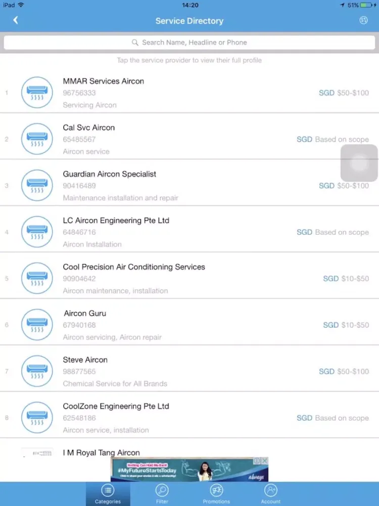 Скриншоты Home Services Global Classified Ads (myServices) iPad 
